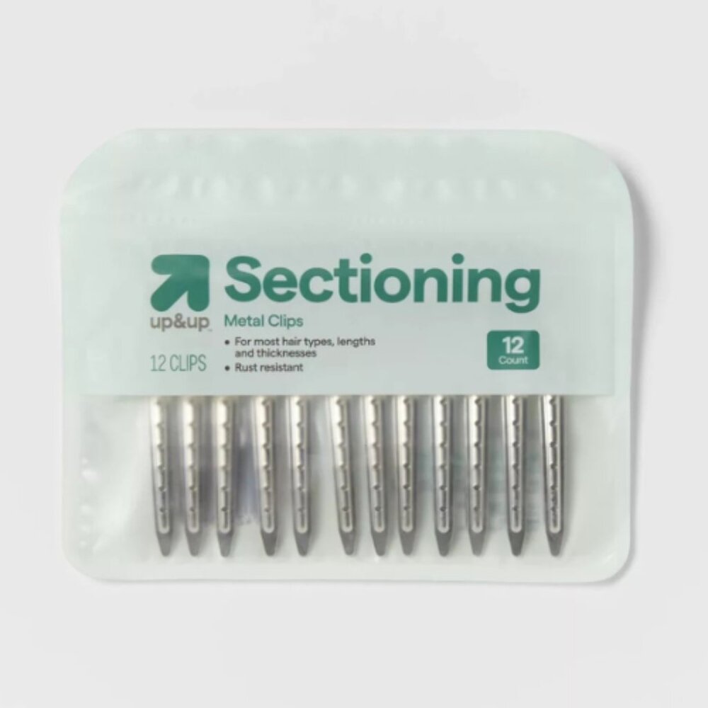 Hair Sectioning Metal Hair Clips - 12pk - Silver - up&up- Rust resistance"Dubby"